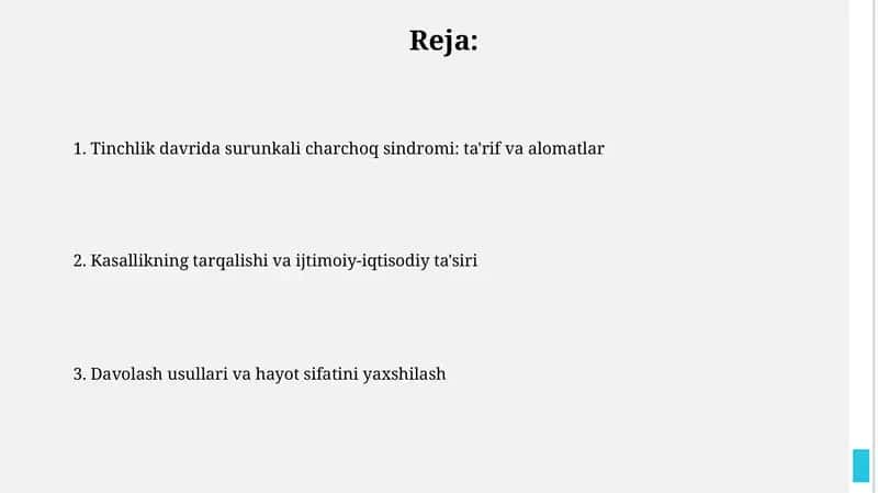 Tinchlik davrida surunkali charchoq sindromi
