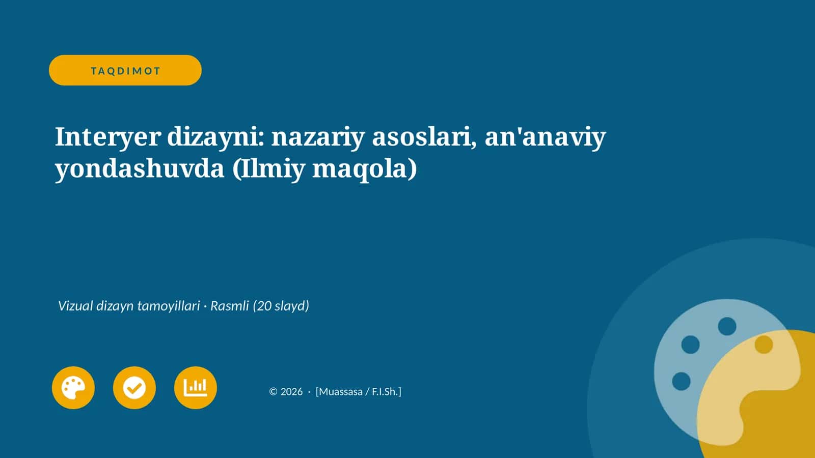 Interyer dizayni: nazariy asoslari, an'anaviy yondashuvda (Ilmiy maqola)