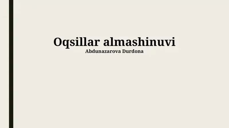 Oqsillar almashinuvi
