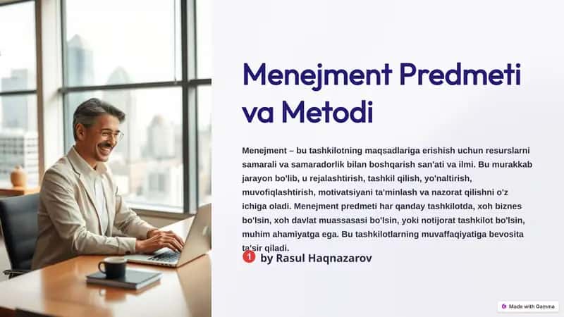 Menejment Predmeti va Metodi