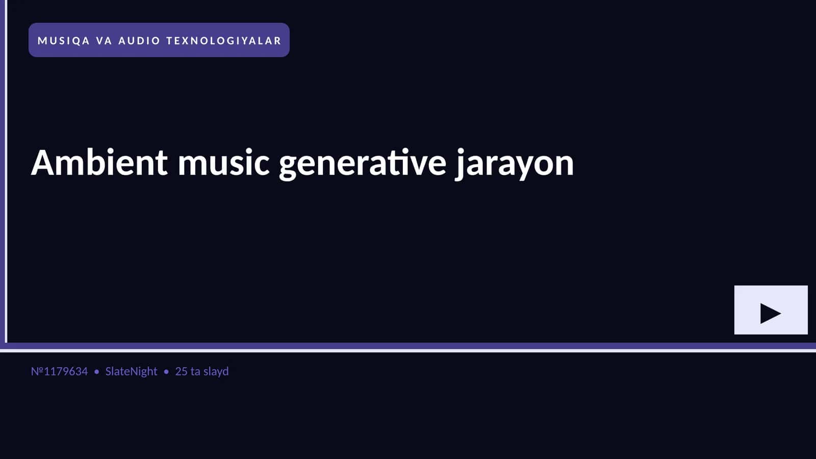 Ambient music generative jarayon