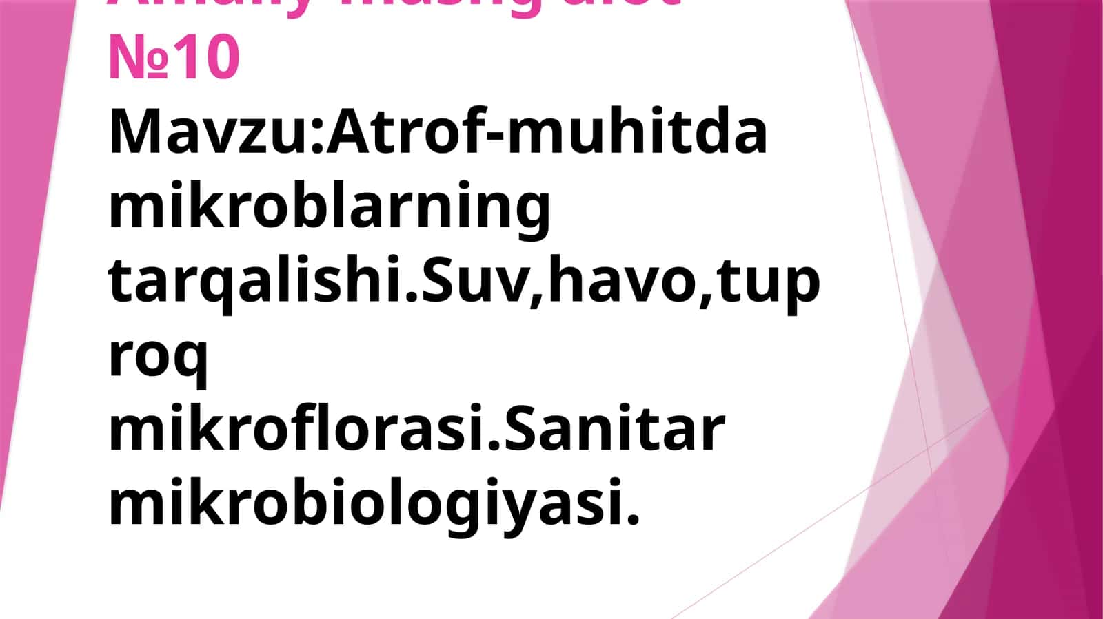 Mikrobiotsenoz sanitar mikrobiologiya