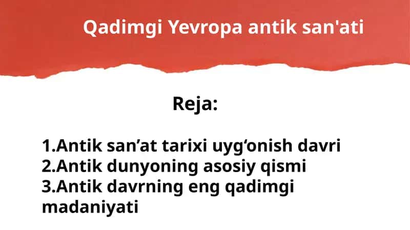 Qadimgi Yevropa antik san'ati