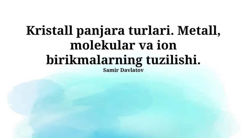 Kristall panjara turlari