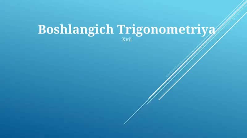 Boshlangich Trigonometriya