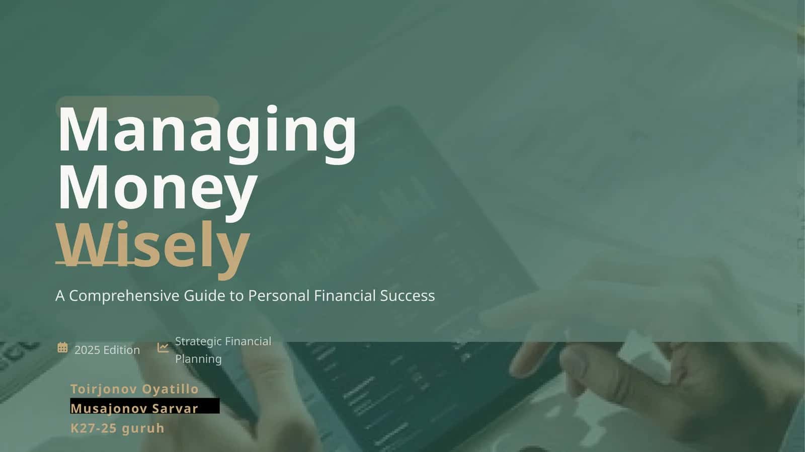 Managing Money Wisely