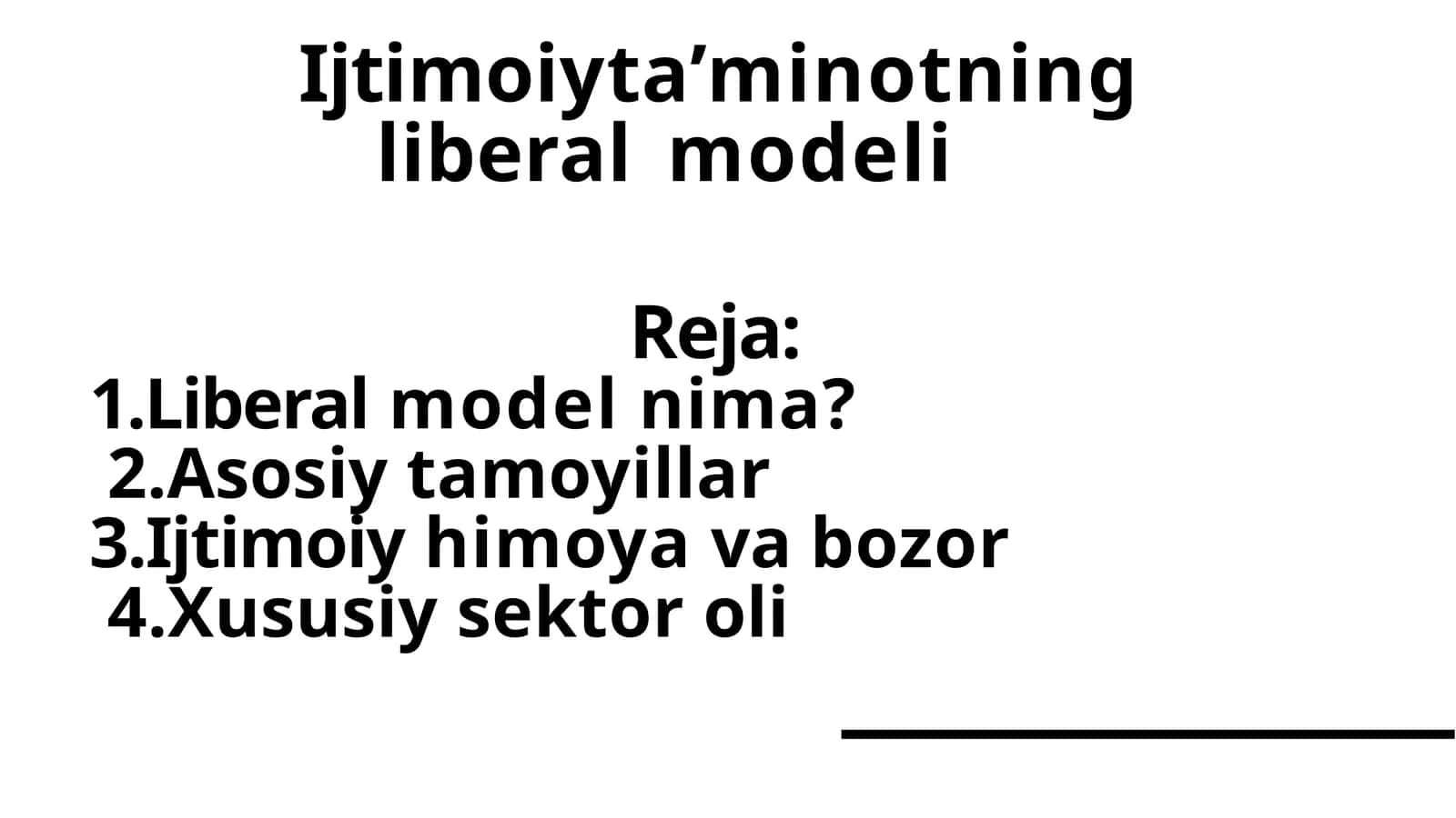 Ijtimoiy ta’minotning liberal modeli