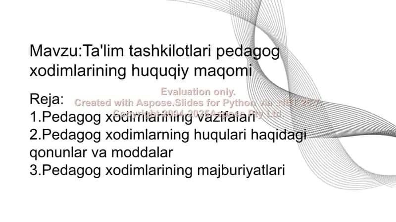 Pedagog xodimlarining huquqiy maqomi