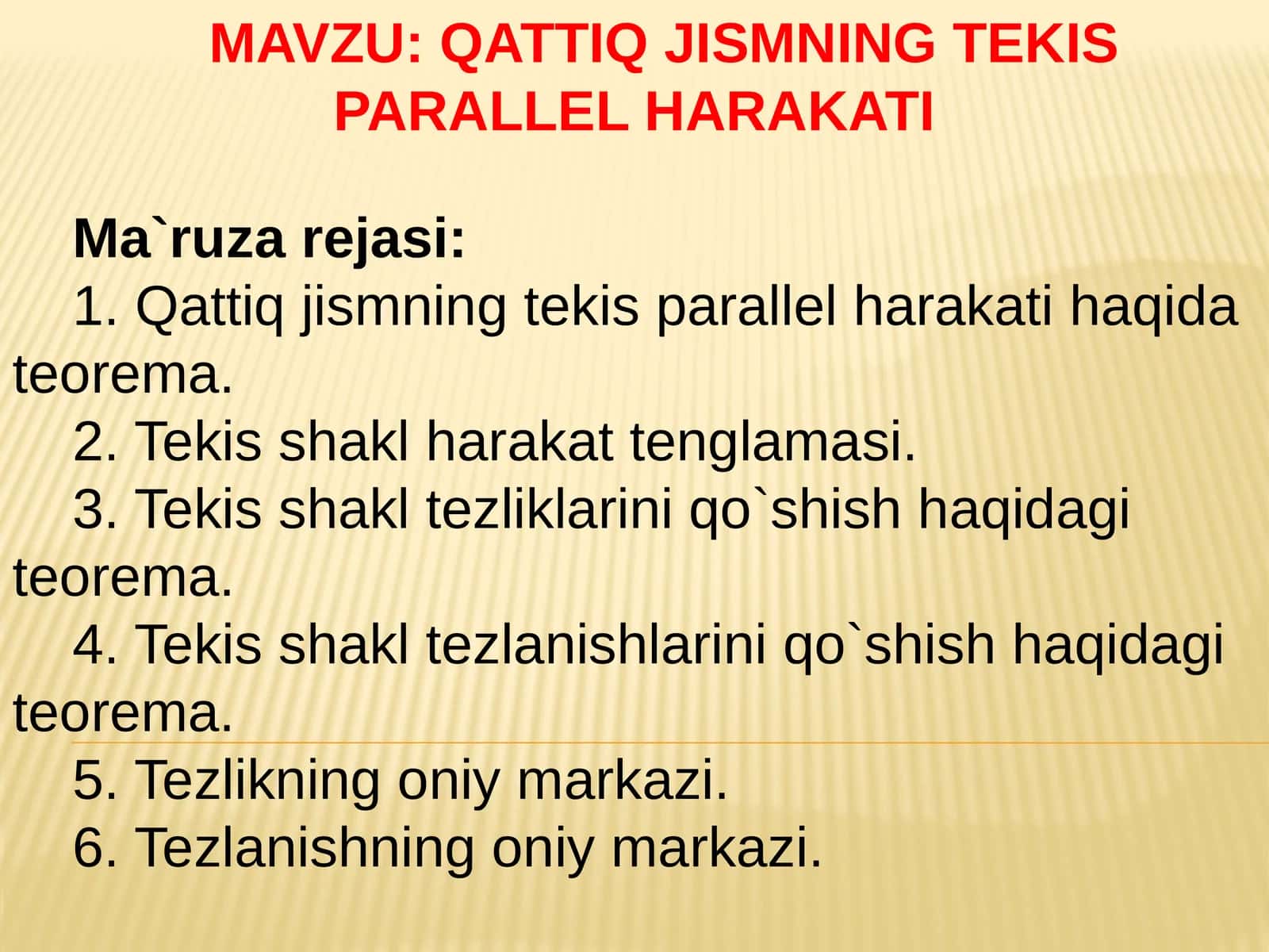 QATTIQ JISMNING TEKISPARALLEL HARAKATI