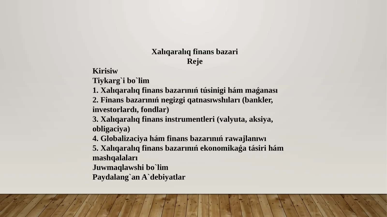 Xalıqaralıq finans bazari