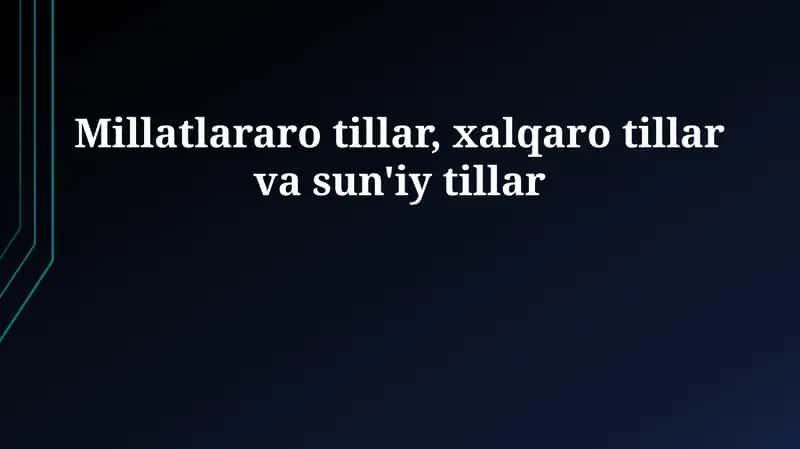 Millatlararo tillar
