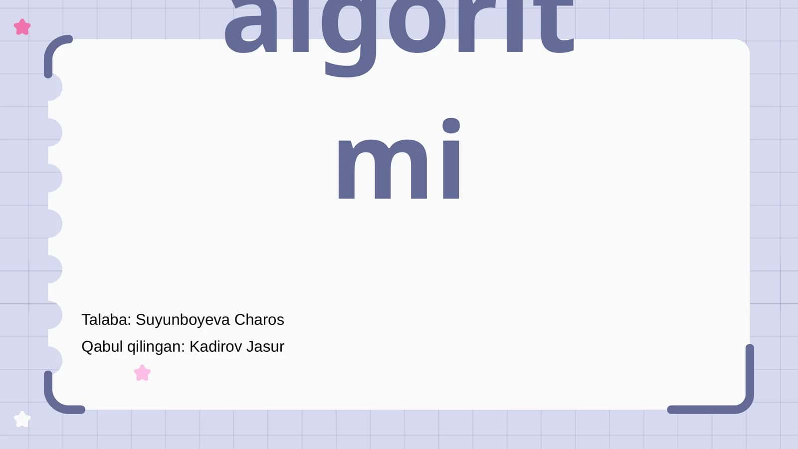 O‘nli sanoq sistemasidagi nomanfiy butun sonlari arifmetik amallarining algoritmi