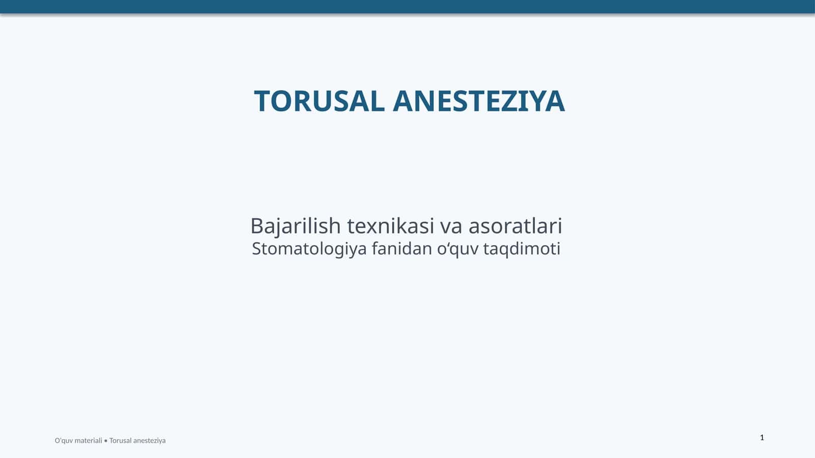 TORUSAL ANESTEZIYA