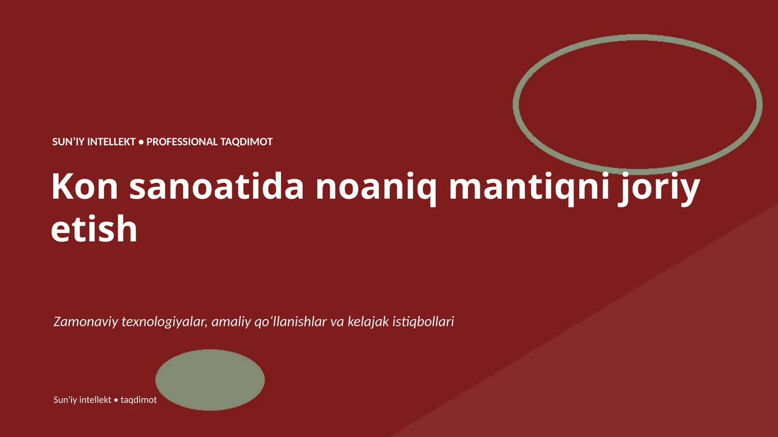 SUNʼIY INTELLEKT • PROFESSIONAL TAQDIMOT