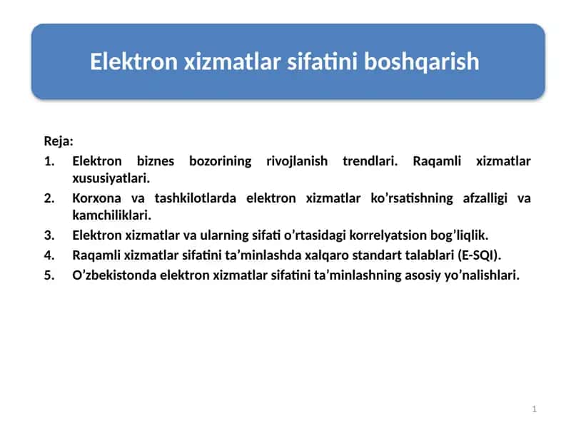 Elektron biznes bozorining rivojlanish trendlari