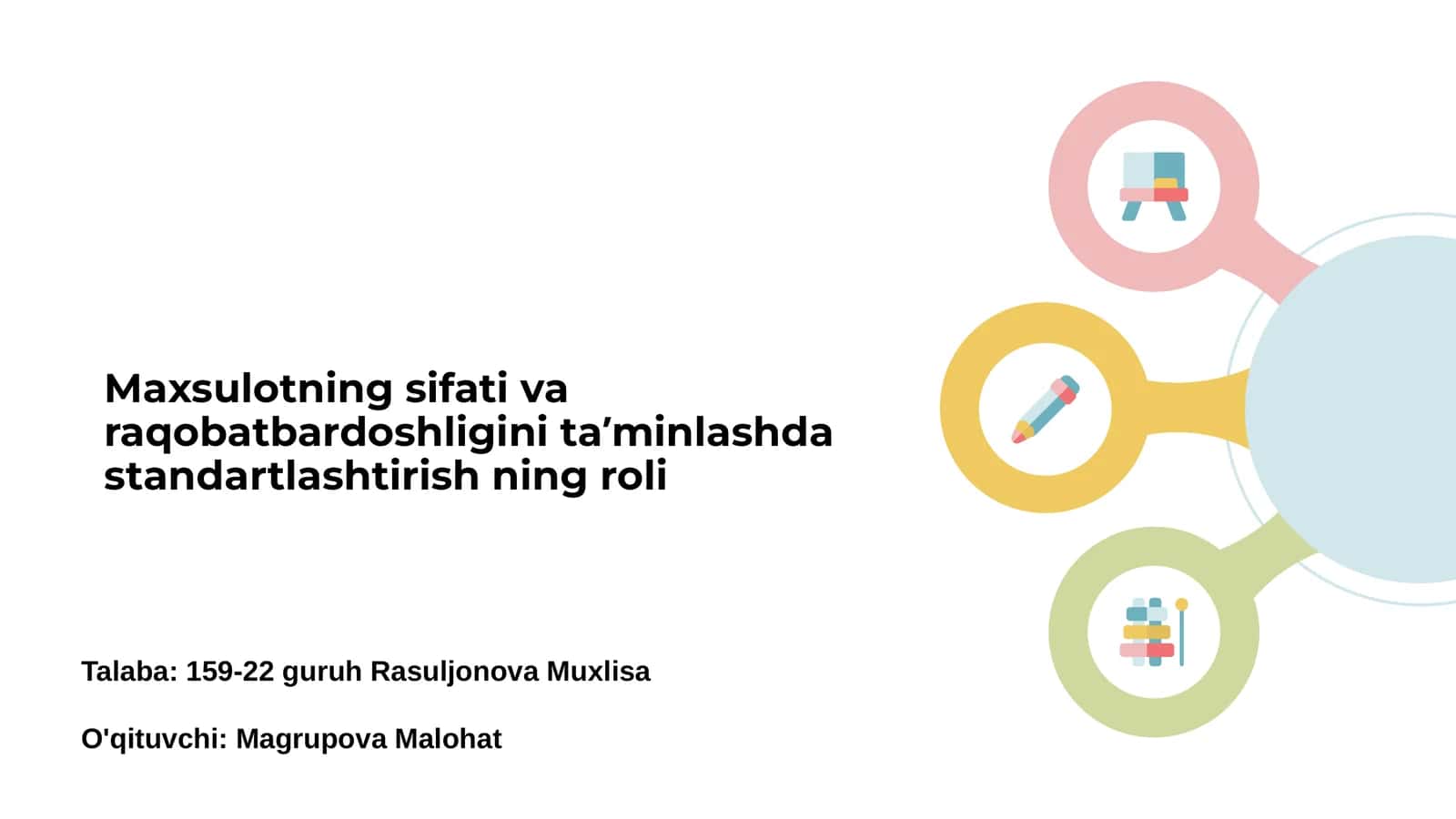 Standartlashtirish ning roli