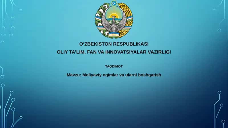 Moliyaviy oqimlar va ularni boshqarish