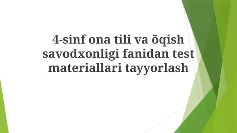 O'quv dasturlari standartlari va o'quv maqsadlari