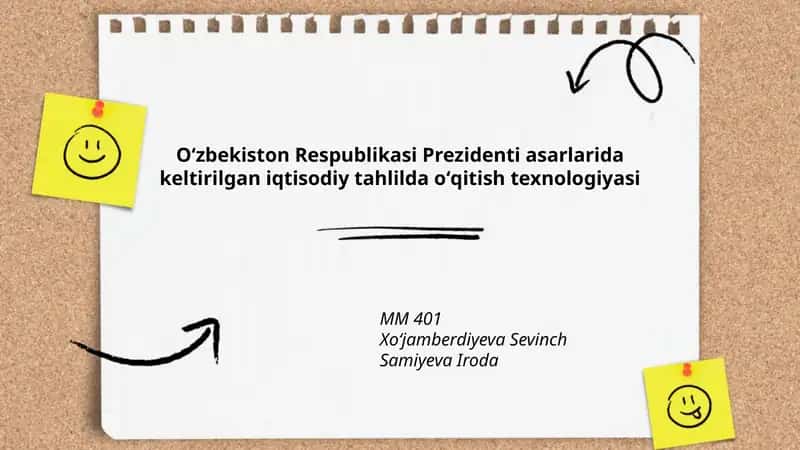 Oʻzbekiston Respublikasi Prezidenti asarlarida keltirilgan iqtisodiy tahlilda oʻqitish texnologiyasi