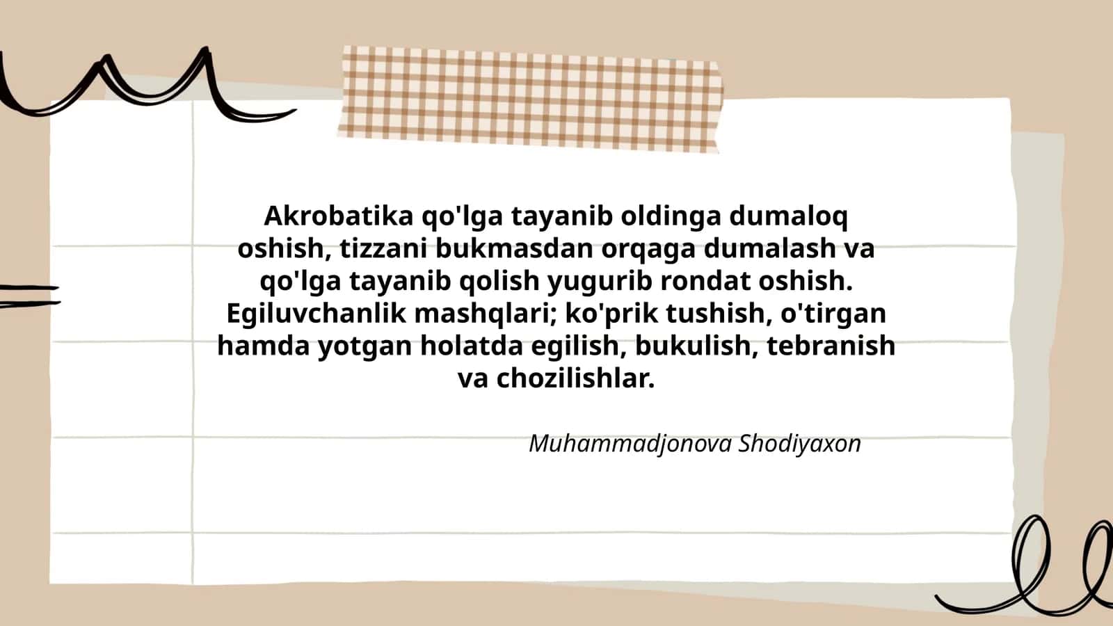 Egiluvchanlik mashqlari