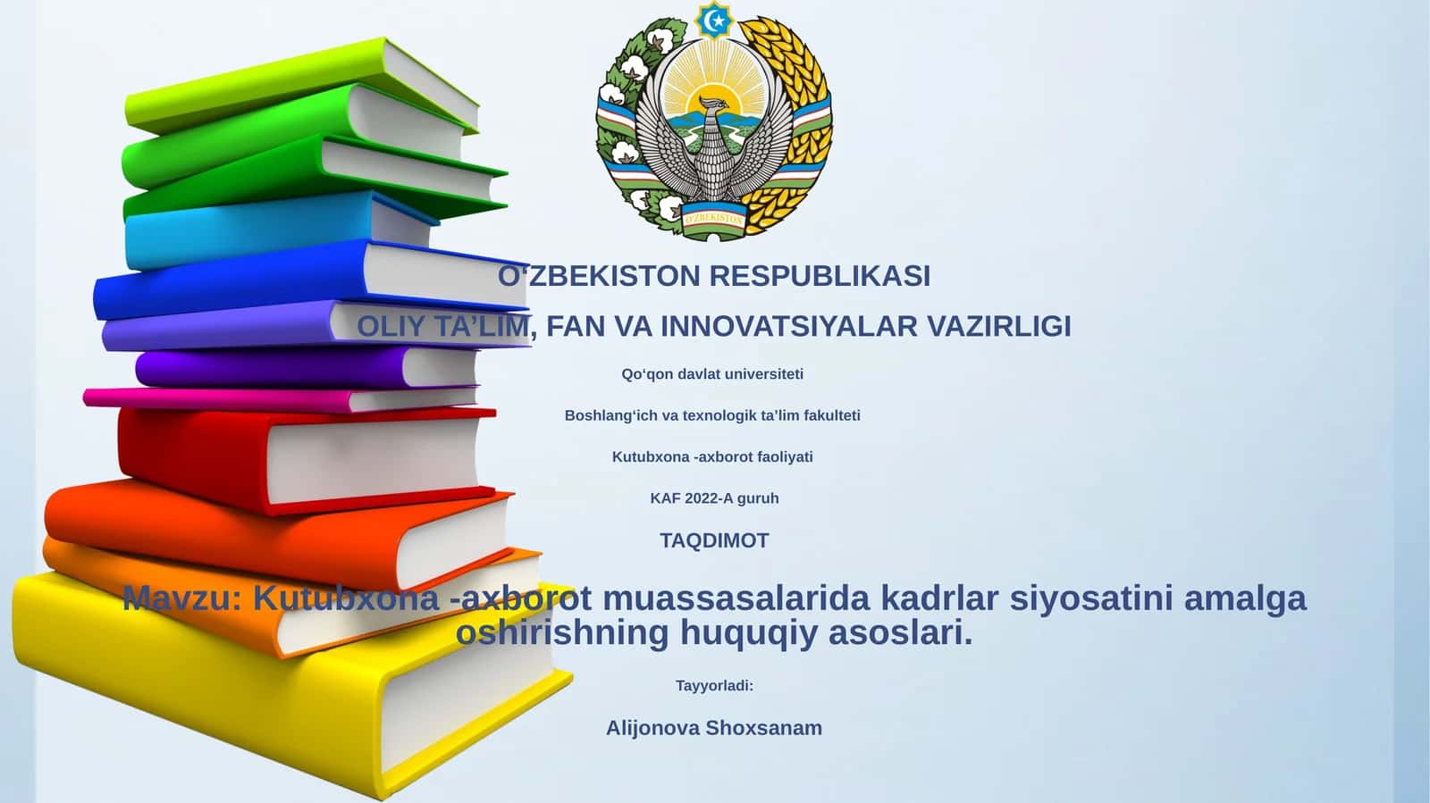 Kutubxona -axborot muassasalarida kadrlar siyosati