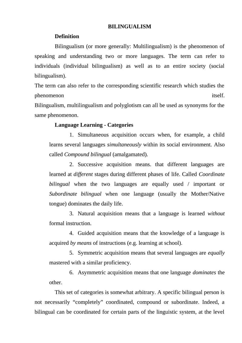 BILINGUALISM