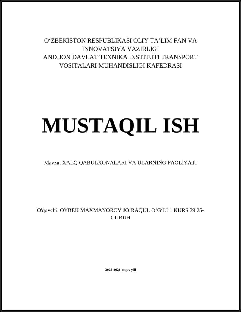 Xalq qabulxonalarining maqsadi va vazifalari