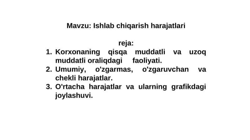Ishlabchiqarish harajatlari