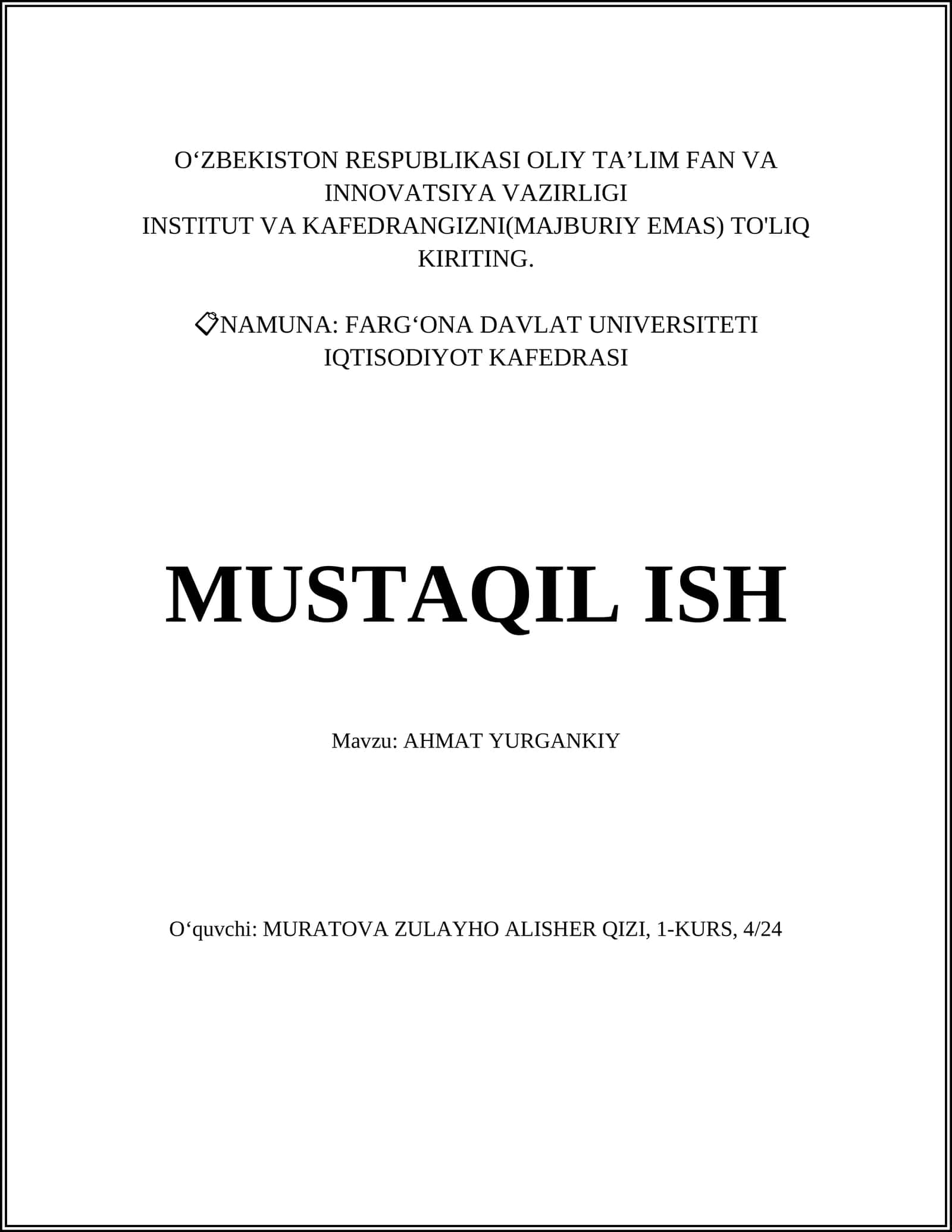 AHMAT YURGANKIY