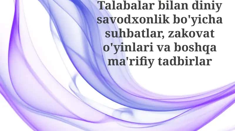 Diniy savodxonlik va ta'limiy faoliyatlar
