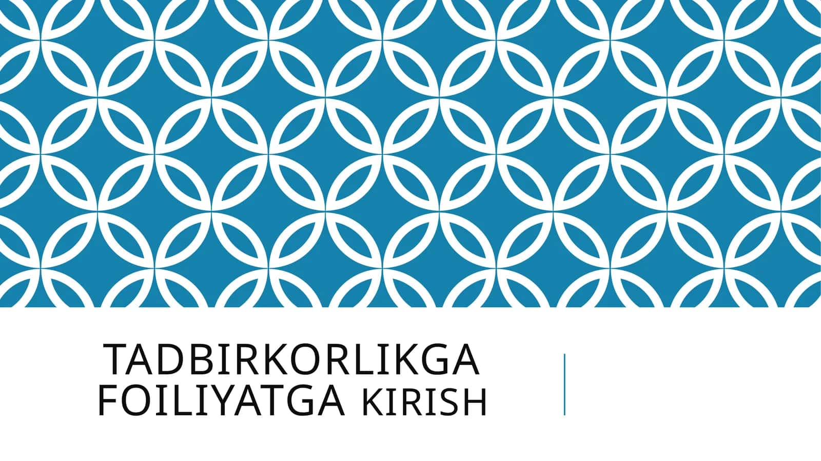 Tadbirkorlikga Foiliyatga Kirish