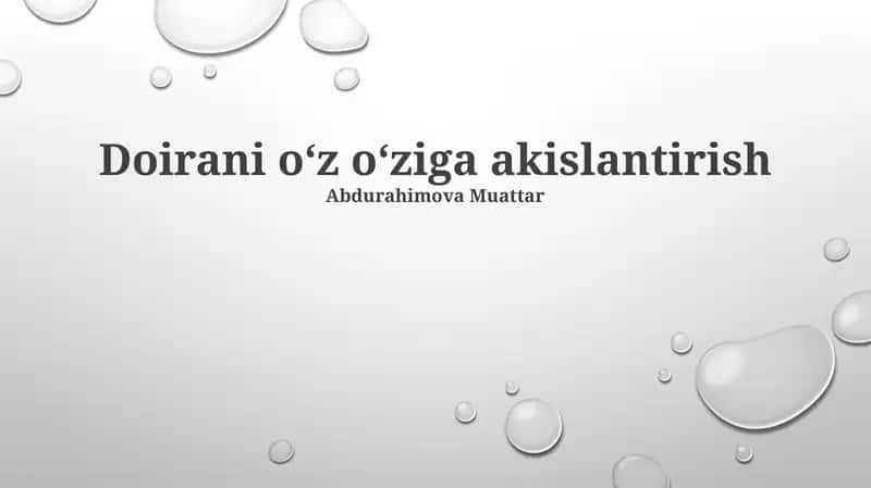Doirani oʻz oʻziga akislantirish