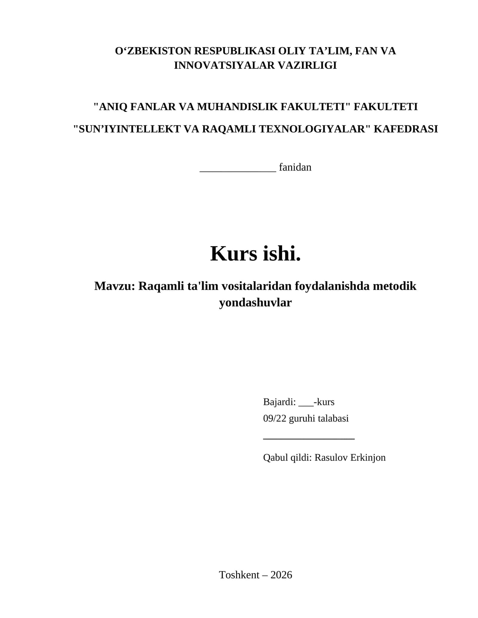 Raqamli ta'lim vositalaridan foydalanishda metodik yondashuvlar