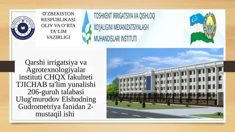 O‘ziyozar suv o'lchash postlari