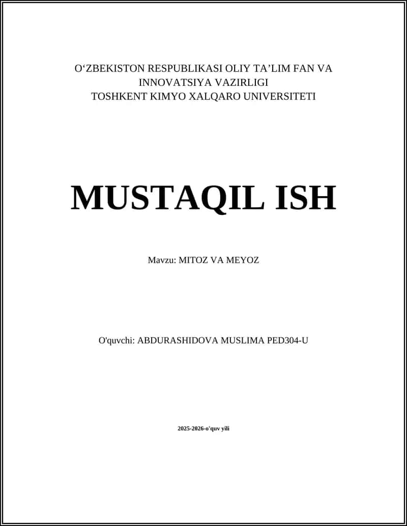 MITOZ VA MEYOZ