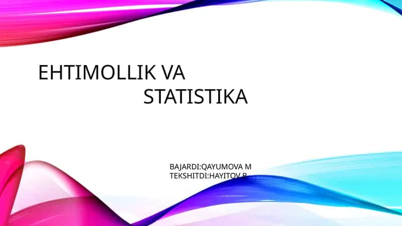 EHTIMOLLIK VASTATISTIKA