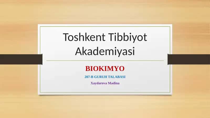 BIOKIMYO