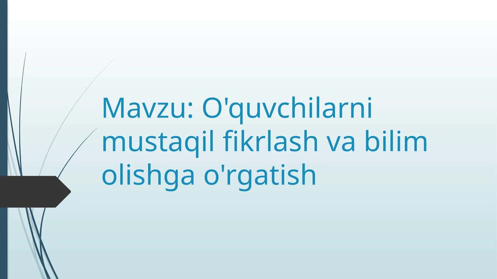 O'quvchilarni mustaqil fikrlash va bilim olishga o'rgatish