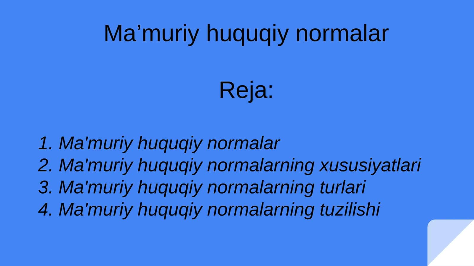 Ma’muriyhuquqiy normalar