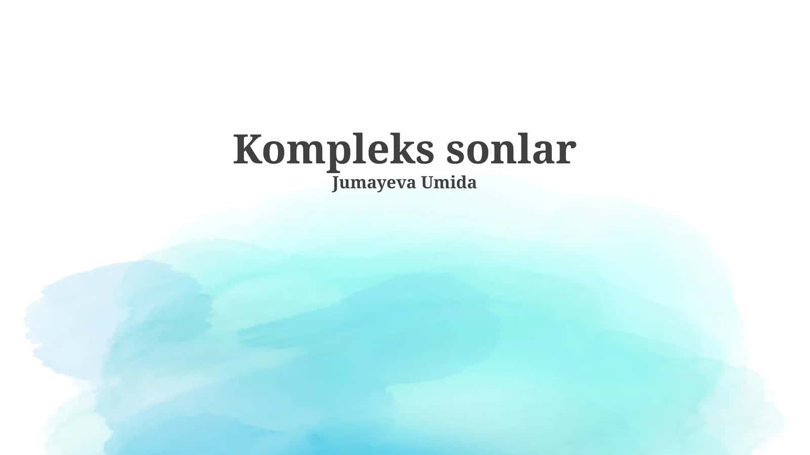 Kompleks sonlar