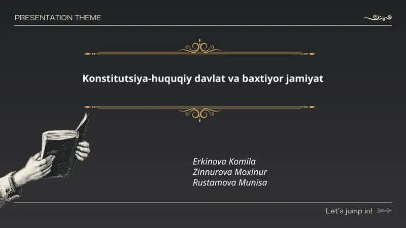 Konstitutsiya-huquqiy davlat va baxtiyor jamiyat