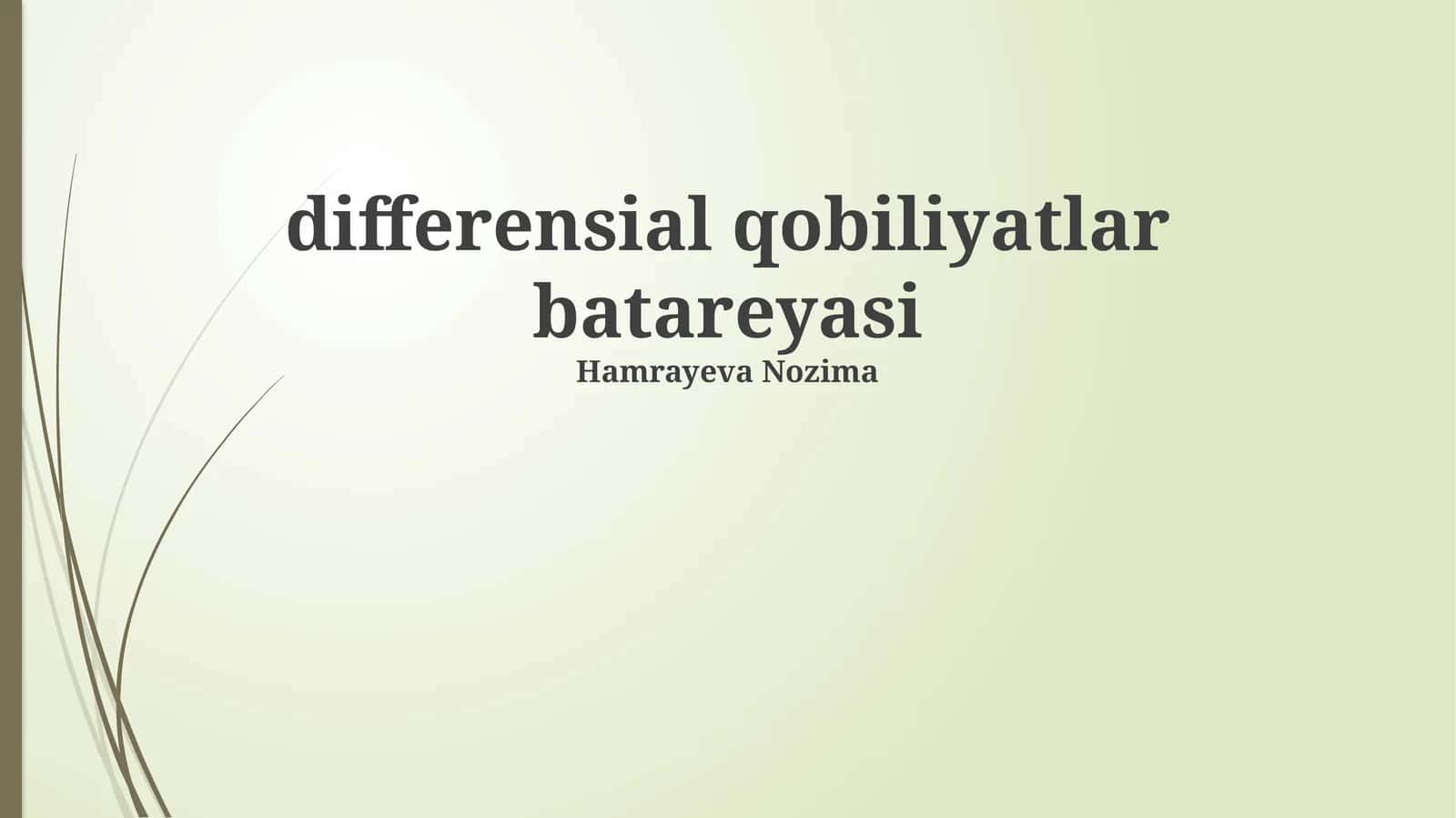 Differentsial Qobiliyatlar Batareyasi