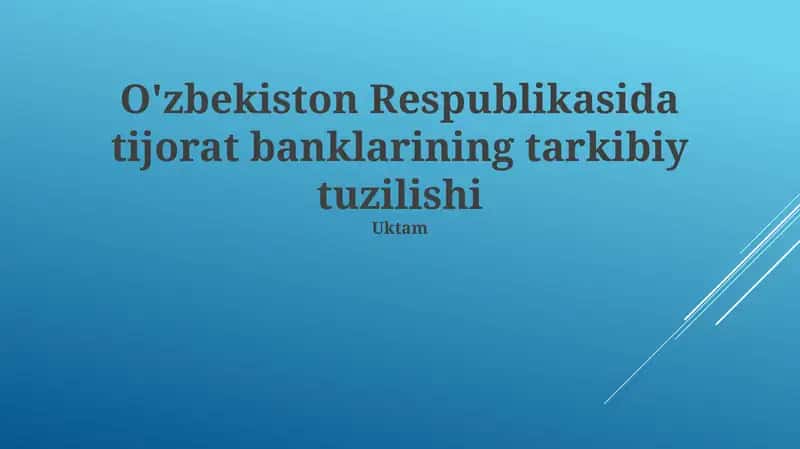 Banklararo munosabatlar va raqobat muhiti