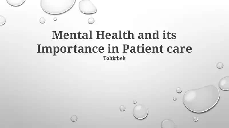 Mental Health and its Importance in Patient care