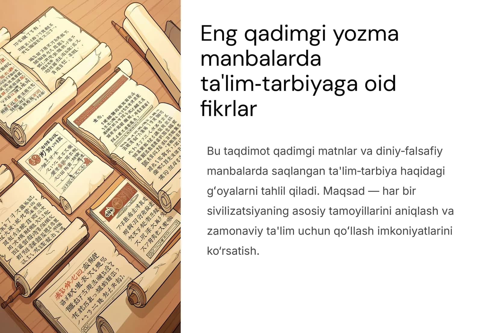 Eng qadimgi yozma manbalarda ta'lim‑tarbiyaga oid fikrlar