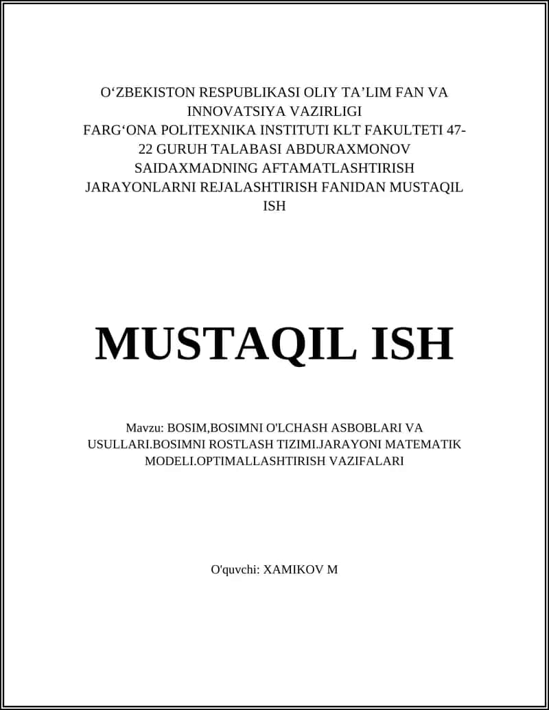 Boshqaruv asoslari