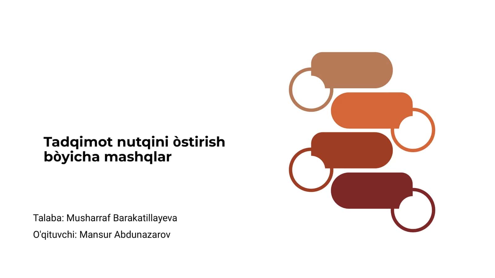 Tadqimot nutqini òstirish bòyicha mashqlar