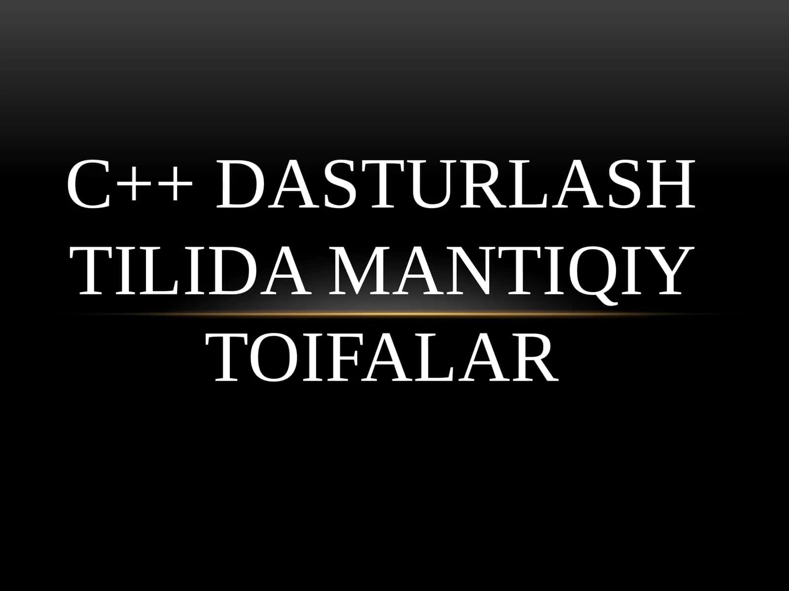 Mantiqiy toifalar