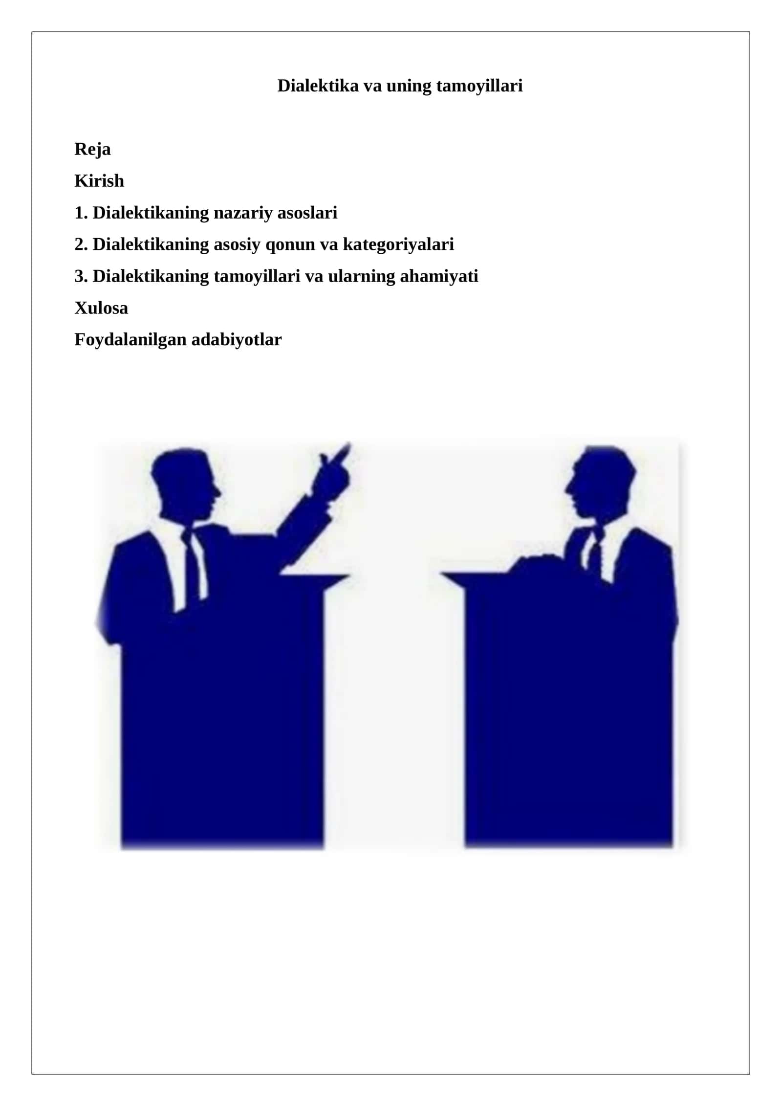 Dialektika va uning tamoyillari