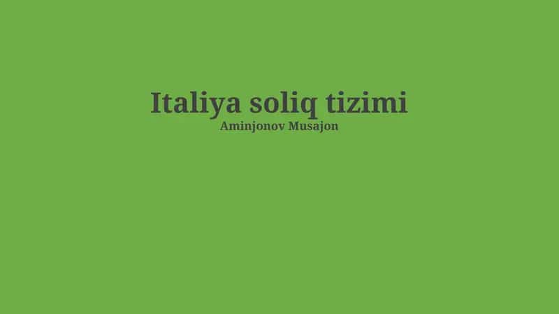 Italiya soliq tizimi